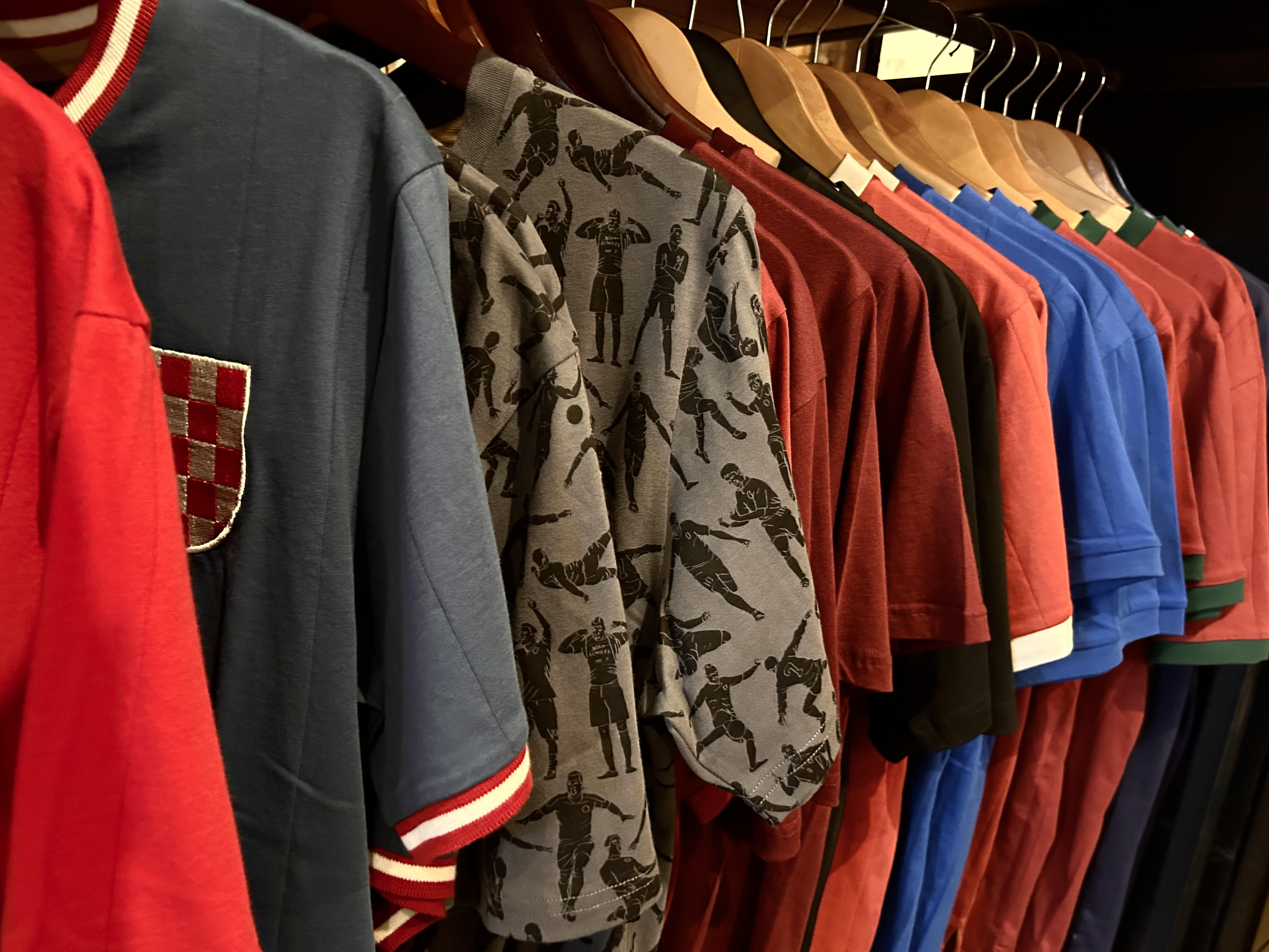 Jerseys in Hanging Hooks